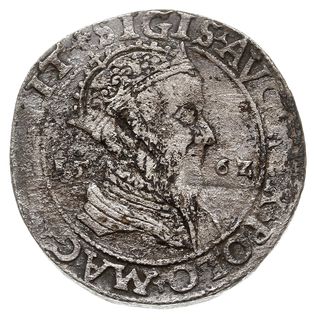 trojak 1562, Wilno, na awersie popiersie króla i data, Iger V.62.1.d (R3), Ivanauskas 9SA4-1, T. 18, dość ładny jak na ten typ monety, ciemna patyna