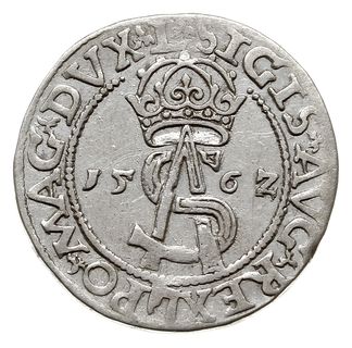 trojak 1562, Wilno, na awersie monogram, na rewersie Pogoń w tarczy, Iger V.62.3.a (R1), Ivanauskas 9SA22-5