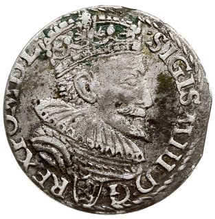 trojak 1594, Malbork, pierścień poniędzy końcówką daty, Iger M.94.3.a (R3), rzadki typ monety, patyna