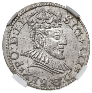 trojak 1590, Ryga, Iger R.90.1.b, Gerbaszewski 7, moneta w pudełku NGC z certyfikatem MS63, wyśmienity egzemplarz