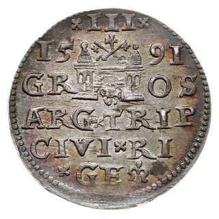 trojak 1591, Ryga, Iger R.91.1.d, Gerbaszewski 5, patyna