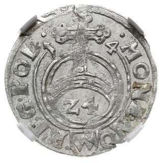 półtorak 1614, Bydgoszcz, Orzeł na awersie, poniżej cyfra 3, T. 4, moneta w pudełku NGC z certyfikatem MS62, piękny egzemplarz, ale pięknięty krążek, rzadki