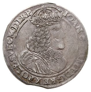 ort 1653, Poznań, na awersie napis IOAN CASIMI D...., T. 4, moneta wybita z krawędzi blachy