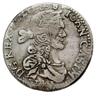ort 1664, Wilno, odmiana bez obwódki po obu stronach monety, Ivanauskas 8JK6-1, T. 8, mennicze wady bicia charakterystyczne dla tego typu, rzadki