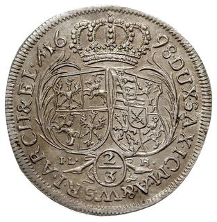 2/3 talara (gulden) 1698, Drezno, Kahnt 118, Mer
