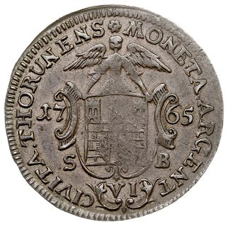 szóstak 1765, Toruń, Aw: Głowa króla w prawo i n