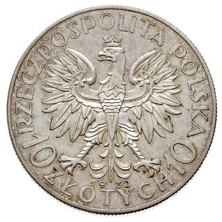 10 złotych 1932, Warszawa, Głowa Kobiety, na rew