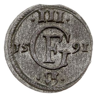 trzeciak 1591, Królewiec, Bahrf. 1288, ładny, delikatna patyna