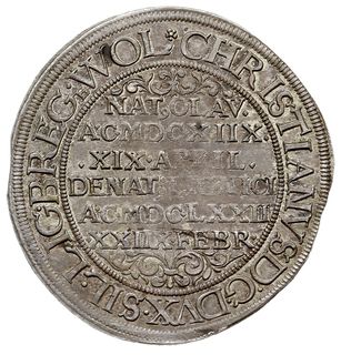 półtalar pośmiertny 1672, Brzeg, Aw: Popiersie w