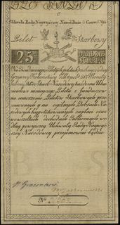 25 złotych polskich 8.06.1794, seria C 31364, Lucow 26 (R1), Miłczak A3, pięknie zachowane