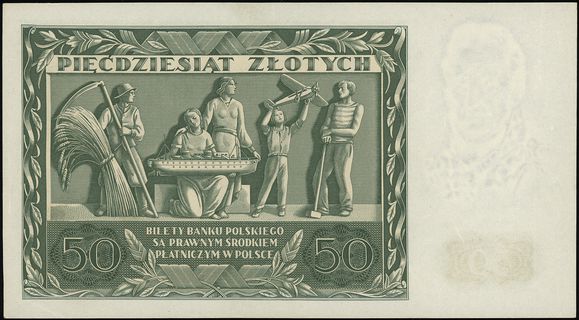 50 złotych 11.11.1936, seria AD 1957540, Lucow 689 (R7), Miłczak 77a, bardzo rzadkie, szczególnie tak pięknie zachowane, jeden z najrzadszych banknotów II Rzeczypospolitej Polskiej