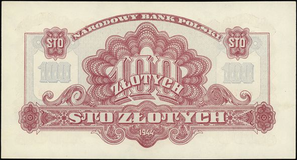100 złotych 1944, w klauzuli OBOWIĄZKOWE”, seria