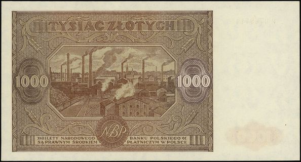 1.000 złotych 15.01.1946, seria P 0769714, Lucow