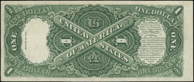 Legal Tender Note, 1 dolar 1917, seria D, numeracja T61967496A, podpisy Speelman i White, Fr. 39, bardzo ładnie zachowany