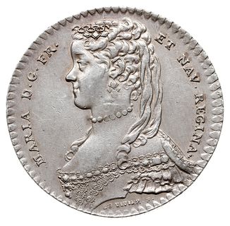 Maria Leszczyńska, królowa Francji, żeton 1728, 
