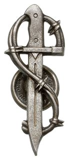 srebrna odznaka szturmowa 3 Dywizji Strzelców Karpackich, tombak srebrzony 49 x 20 mm, Sawicki/Wielechowski ss 517-518, rzadka