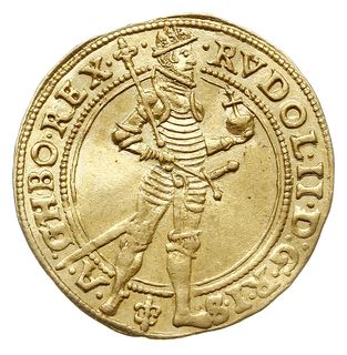 dukat 1584, Praga, złoto 3.47 g, Dietiker 428, Fr. 88, Halacka 294, lekko gięty, ale ładnie zachowany