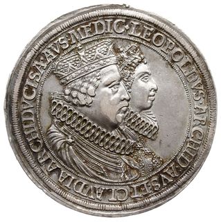 Klaudia Medycejska- żona Leopolda V, dwutalar bez daty (emisja z 1635 roku), srebro 56.23 g, Dav. 3331, MT 487