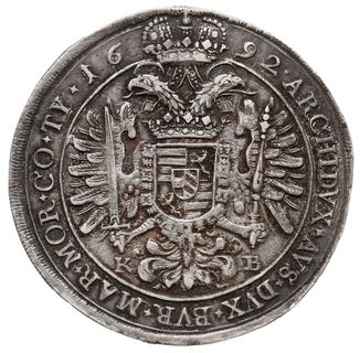 talar 1692 KB, Krzemnica, srebro 27.90 g, Dav. 3