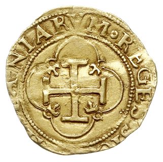 escudo, po 1535, Sewilla, złoto 3.36 g, Fr. 153, Cayon 3148, gięte, ale dość ładnie zachowane