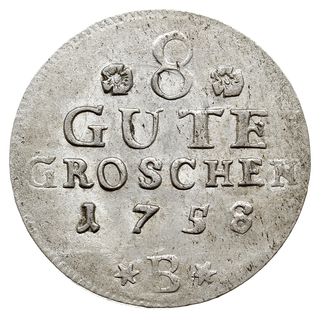 8 gute groschen 1758 B, Bernburg, Mann 613, bard