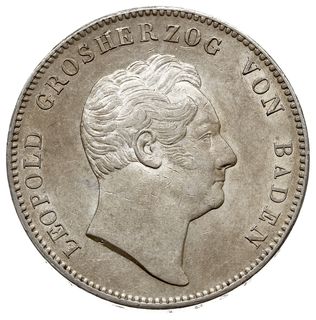 dwutalar 1845, Karlsruhe, srebro 37.01 g, AKS 89, Dav. 526, J. 64, Kahnt 32, Thun 26, piękny