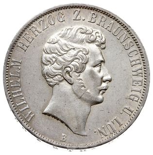 dwutalar 1856 B, Brunszwik, wybite z okazji 25. rocznicy panowania, srebro 37.09 g, AKS 97, Dav. 635, J. 252, Thun 122, bardzo ładny