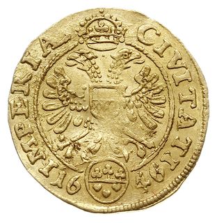 dukat 1646, złoto 3.43 g, Behrens - nie notuje, Fr. 1486, lekko gięty, ogromna rzadkość, nienotowany rocznik