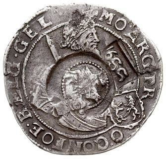 jefimok 1655, kontrasygnatura na talarze Geldrii z 1649 r., Spasski 792, rzadki i ładnie zachowany jak na ten typ monety, egzemplarz z aukcji WCN 42/1015