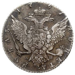 rubel 1767 СПБ АШ, Petersburg, Bitkin 201, Diakov 163, ciemna patyna