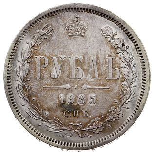rubel 1885 СПБ АГ, Petersburg, Bitkin 46, Kazakov 631, Adrianov 1885, ładnie zachowany, patyna