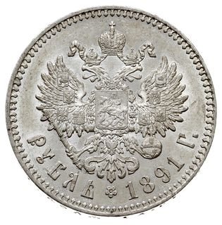 rubel 1891 (АГ), Petersburg, Bitkin 74, Kazakov 741, Adrianov 1891, pięknie zachowany