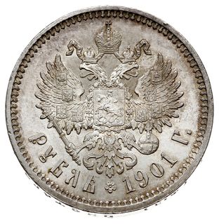 rubel 1901 (ФЗ), Petersburg, Bitkin 53, Kazakov 225, Adrianov 1901б, wyśmienicie zachowany, delikatna patyna