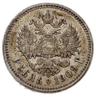 rubel 1909 (ЭБ), Petersburg, Bitkin 63 (R), Kazakov 362, Adrianov 1909, rzadki rocznik, patyna