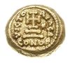 solidus (tremissis) 641-647, Kartagina, Aw: Popiersie cesarza na wprost, DN CONSTANTIN P, Rw: Krzy..