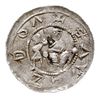 denar, Aw: Książę na tronie, obok giermek, Rw: Rycerz walczący ze lwem, srebro 0.52 g, Str. 40, Su..
