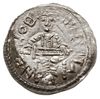 denar, 1146-1157, Aw: Książę z mieczem na tronie, BOLEZLAVS, Rw: Głowa w prostokątnej ramce, S ADA..