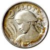 2 złote 1925, Londyn, kropka po dacie, Parchimowicz 109.d, bardzo ładne, tęczowa patyna