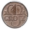 1 grosz 1933, Warszawa, Parchimowicz 101.h, moneta w pudełku PCGS z certyfikatem MS64RB, piękny, d..