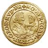 dukat 1607, Złoty Stok, Aw: Dwa popiersia i napis wokoło, Rw: Tarcza herbowa i napis wokoło, złoto..