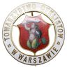 odznaka pamiątkowa na agrafkę Towarzystwa Cyklistów w Warszawie, mosiądz 40 mm, emalia, wyjątkowe ..