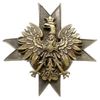 żołnierska odznaka pamiątkowa 1 Pułku Ułanów Krechowieckich, mosiądz 47 x 46 mm, nakrętka sygnowan..