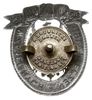 odznaka pamiątkowa Polskiej Dyrekcji Ubezpieczeń Wzajemnych 1803-1921, biały metal oksydowany 41 x..