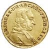 dukat 1749, odmiana bez sygnatury pod popiersiem, złoto 3.48 g, Probszt - nie notuje tej odmiany, ..