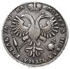 rubel 1721, Kadaszewski Monetnyj Dwor, litera K pod popiersiem, srebro 28.48 g, Bitkin 483, Diakov..