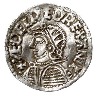 denar 1003-1009, typ Helmet, mennica Exeter, mincerz Wulfstan, EDELRED REX ANGLO / PVL-FSTA-N M.O-EAXE, srebro 1.46 g, S. 1152, N. 775