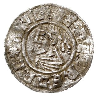 denar 1009-1017, typ Last Small Cross, mennica Lincoln, mincerz Godwine, EDELRED REX ANG / GODPINE M-O LIN, srebro 1.13 g, S. 1154, N. 777, pęknięty
