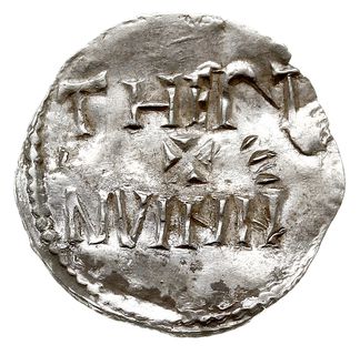 denar, Aw: Krzyż z kulkami w polach, ODDO REX, Rw: THERT NVIHH, srebro 1.05 g, Dbg. 743, Kluge 28, pięknie wybity