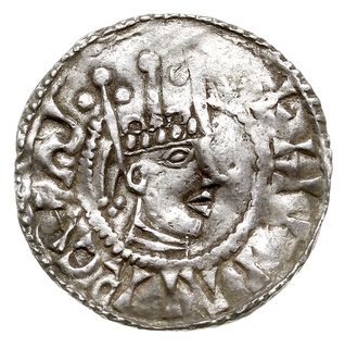 denar 1009-1014, Aw: Głowa w koronie w prawo, Rw: Dłoń Opatrzności, srebro 1.17 g, Dbg. 951, Kluge 84
