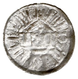 wczesny anonimowy denar krzyżowy X w., Aw: Świątynia, w niej OTTO, Rw: Krzyż z kulkami w polach, srebro 1.48 g, Dbg 1325, Kluge 49